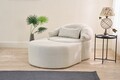 Canapea extensibilă cu 1 loc, Balcab Home, 825BLC4726, Material: 100% POLIESTER (țesătură cu textură de in), Crem
