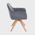 Scaun Pema, Homla, 60x56x82 cm, lemn/catifea din poliester, gri