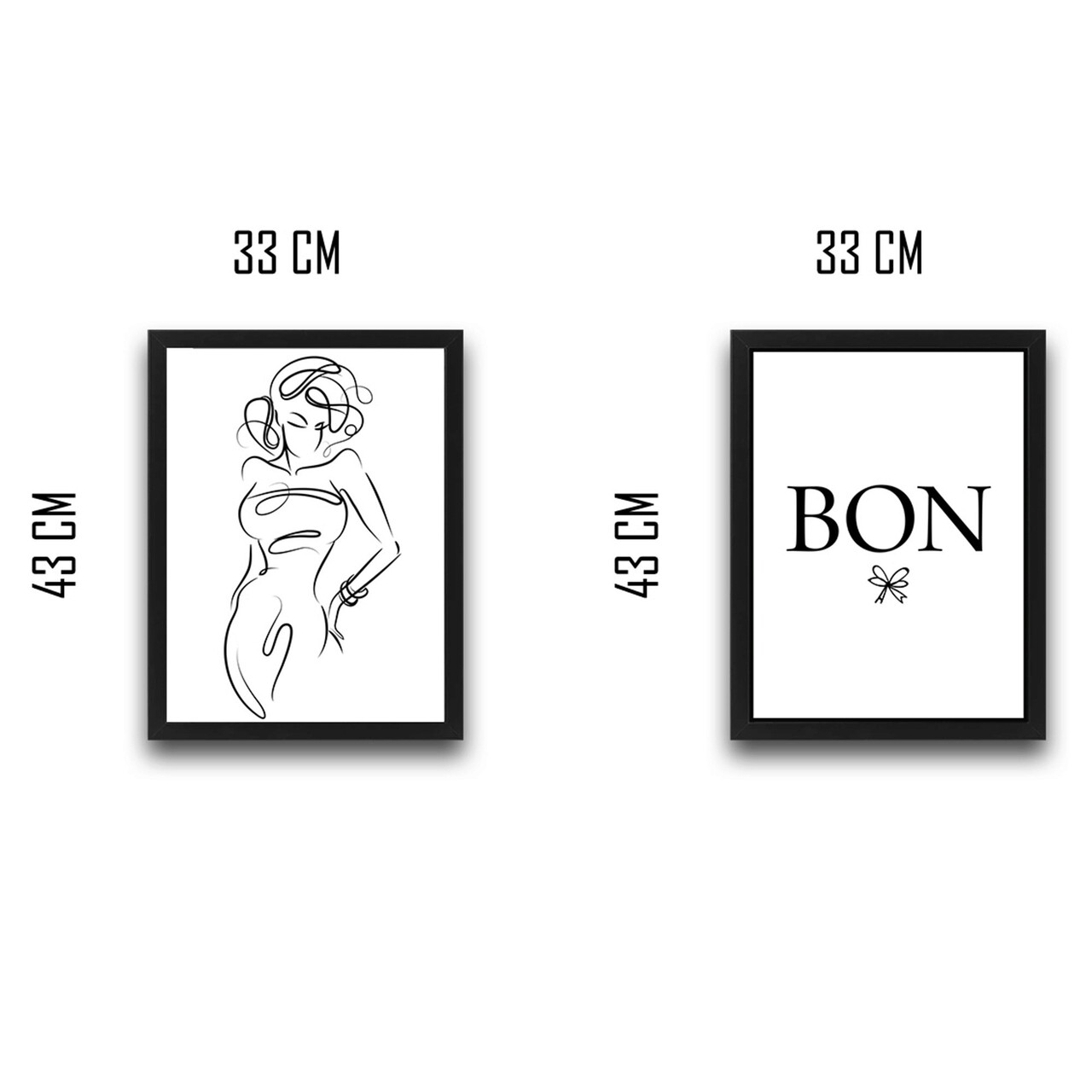 Set 2 tablouri decorative, Bon Set, PAL, Hartie, Multicolor