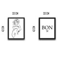 Set 2 tablouri decorative, Bon Set, PAL, Hartie, Multicolor