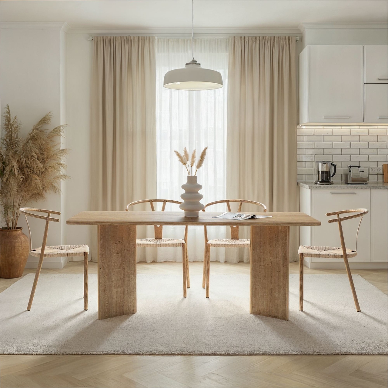 Masa, Nordure, Linza, 180x75x90 cm, Stejar Honey - view 2