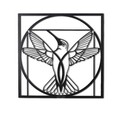 Decoratiune de perete, Da Vinci Bird, Metal, Dimensiune: 50 x 50 cm, Negru