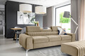 Canapea extensibila 3 locuri, ELTAP, SO-LAU-20NU, Laurence, 261x97x105 cm, lemn/poliester, maro deschis