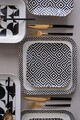 Set de cină (26 bucăți), L'essentiel Maison, 719KTP9893, Farfurie: 20 x 20 cm (6 bucăți), Alb / Negru / Auriu