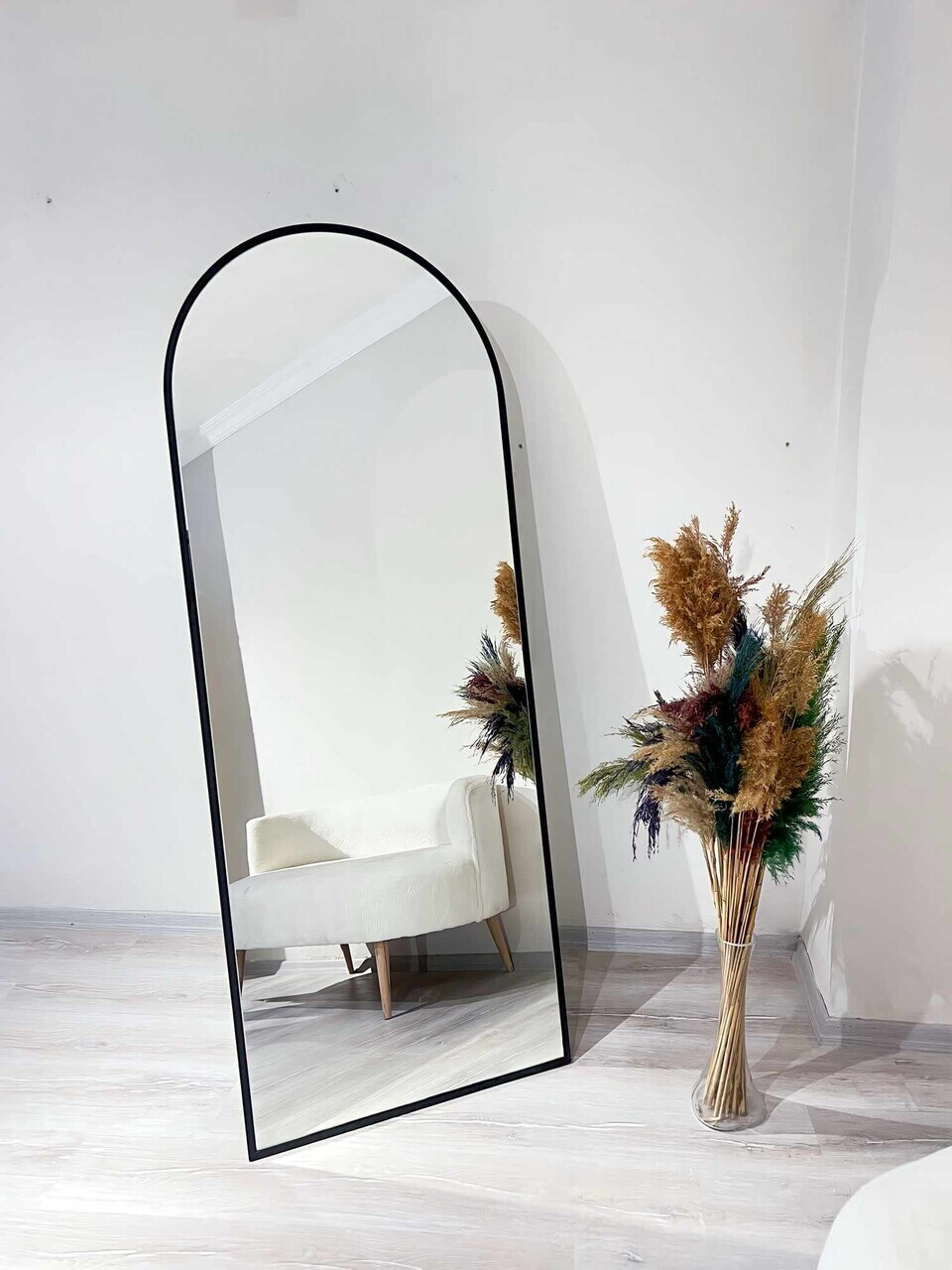Oglinda Cheval, Hanah Home, Oval 70x180, 70x180x1.5 cm, Negru