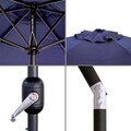 Umbrela de gradina / terasa Monty, Ø 300 cm, Ø38 mm, sistem antivant, cu inclinare si manivela, aluminiu, albastru navy