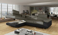 Coltar extensibil stanga 4 locuri, ELTAP, Anton, 272x203x85 cm, lemn/poliester, gri inchis/negru