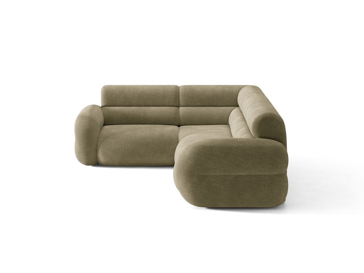 Coltar stanga 5 locuri, Neo, Micadoni Home, 295x210x83 cm, tesatura Chenille, verde oliv deschis — imaginea 5