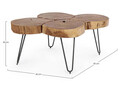 Masuta de cafea Orbital Log, Bizzotto, 90x60x40 cm, lemn de salcam/otel