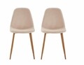 Set 2 scaune Dining Jaquard, Heinner, 48x46x87 cm, metal/catifea, bej