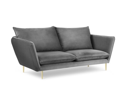 Canapea, Verveine, Mazzini Sofas, 3 locuri, 212x95x96 cm, catifea, gri deschis