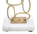 Suport pentru lumanare Bubbles, Mauro Ferretti, 10x10x20 cm, fier/marmura, auriu
