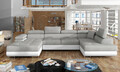 Coltar extensibil dreapta 6 locuri ELTAP, Rod-59, Rodrigo, 345x202x90 cm, lemn/poliester, gri deschis/alb