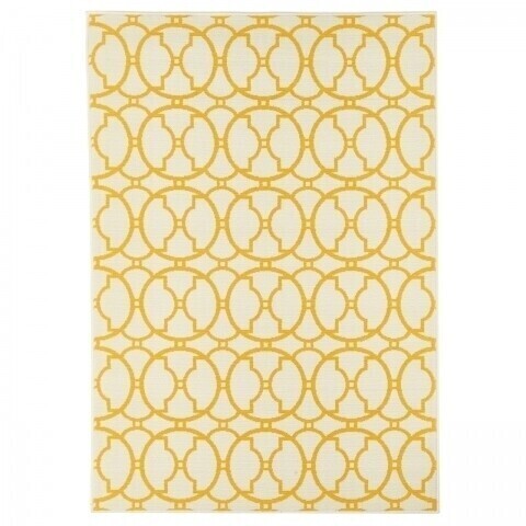 Covor indoor outdoor Interlaced Ivory, Floorita, 133 x 190 cm, polipropilena, crem/portocaliu