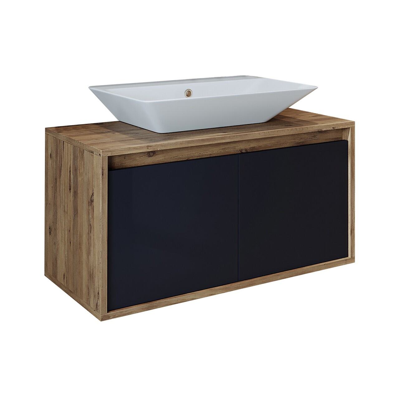 Dulap de baie cu chiuvetă, Hanah Home, 1706, 85x58x45 cm, MDF-LAM, Pin Atlantic / Antracit — imaginea 6