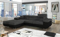 Coltar extensibil stanga 4 locuri ELTAP, Armd-73, Armando, 289x203x85 cm, lemn/poliester, gri inchis/negru