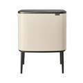 Cos de gunoi cu soft touch, Brabantia, Bo Touch, 11+23 L, 31.2x54x68 cm, otel, bej