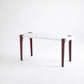 Banca, Logg, Khalkeus , 90x45x30 cm, Alb / Burgundia