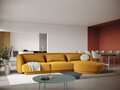 Coltar dreapta 4 locuri, Tulum, Cosmopolitan Design, 255x156x70 cm, catifea, galben