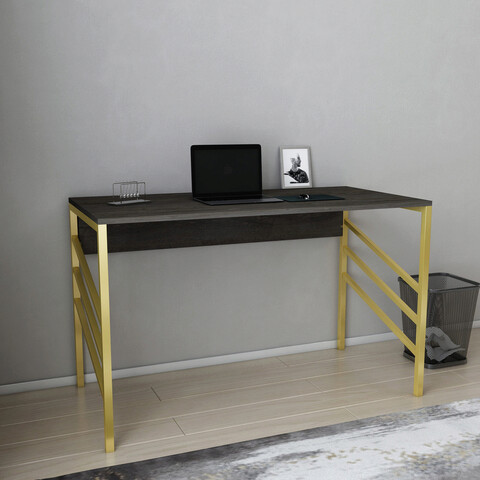 Birou, retricy, josephine, 120x60x74.8 cm, pal, auriu / gri închis