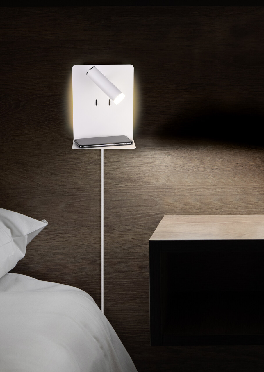 Lampa de perete Element, TRIO, 16x20 cm, 3W / 1.5W, 2x SMD, metal, alb mat