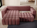 Coltar extensibil stanga 4 locuri ELTAP, Bon-13, Bonett, 250x175x92 cm, lemn/poliester, roz inchis
