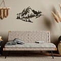 Decoratiune de perete, Mountain, Metal, 70 x 40 cm, Multicolor