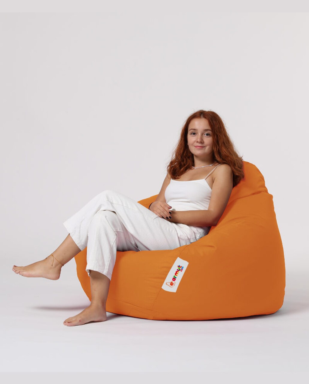 Fotoliu Puf, Bean Bag, Ferndale Premium XXL, 115 X 130 Cm, Poliester Impermeabil, Portocaliu