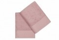 Set 2 prosoape de baie 90x150 cm, 100% bumbac, Saheser, Pitircik Dusty Rose