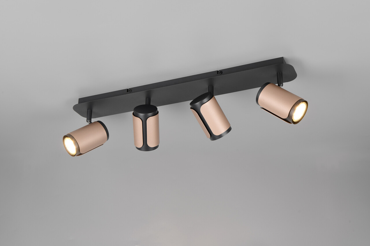 Plafoniera Gillan, TRIO, 60x12x16 cm, 10W, 4x GU10, metal, bronz