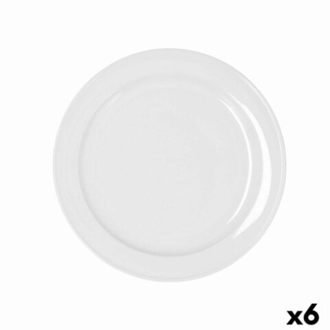 Set 6 farfurii, bidasoa, glacial, Ø 24 cm, ceramica, alb