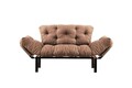 Canapea extensibilă cu 2 locuri, Futon, 859FTN2866, Metal, Maro deschis