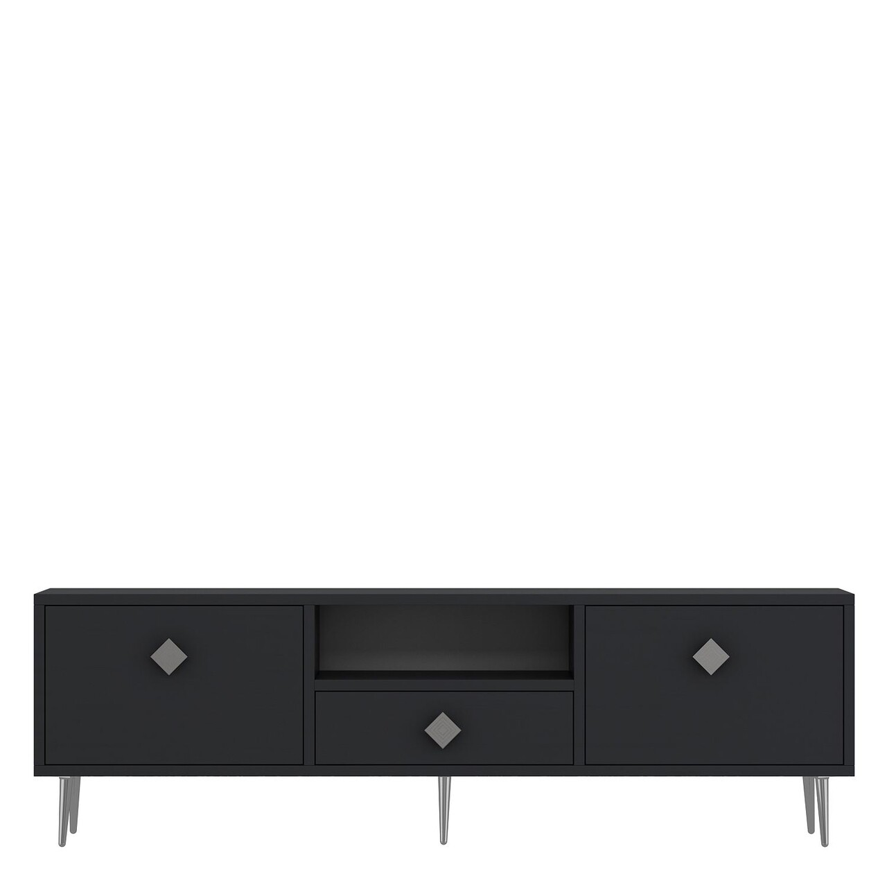 Comoda TV, Hanah Home, 1308-DROP-1, 140x45x30 cm, PAL , Antracit / Argintiu - view 3