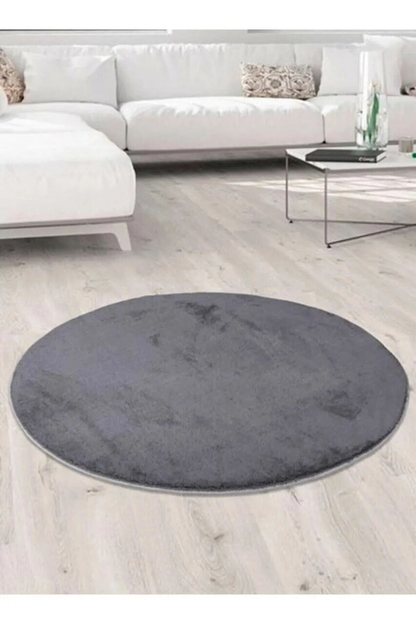 Covor (150 cm) Oval Plush Gri inchis