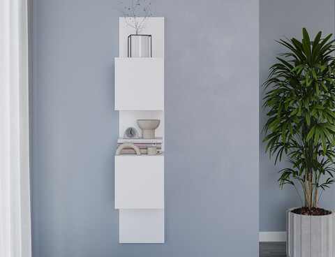 Raft de perete ELTAP, Sunpedo, 25x25x120 cm, PAL/PVC, alb