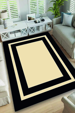 Covor de hol, black frame , 50% catifea/50% poliester, multicolor