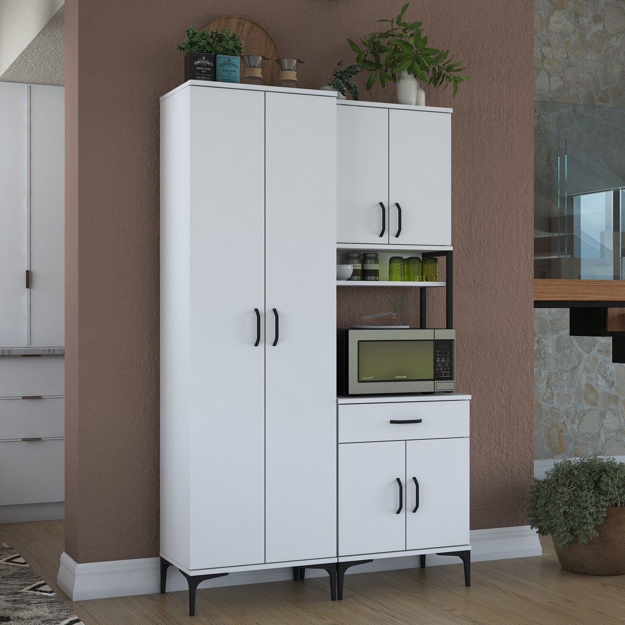 Dulap multifunctional, Rani, JE120, 120x198.6x40 cm, PAL, Alb - 1 | YEO