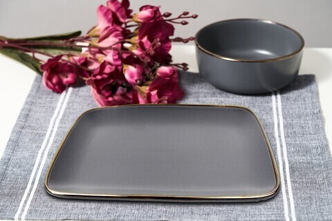 Platou pentru servire calypso, heinner, 32x20 cm, ceramica, negru