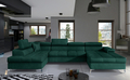 Coltar extensibil stanga 5 locuri ELTAP, Edr-11, Eduardo, 337x205x88 cm, lemn/poliester, verde inchis