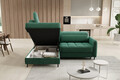 Coltar extensibil stanga 3 locuri ELTAP, LT-35LU, Barea, 208x160x100 cm, lemn/poliester, verde inchis