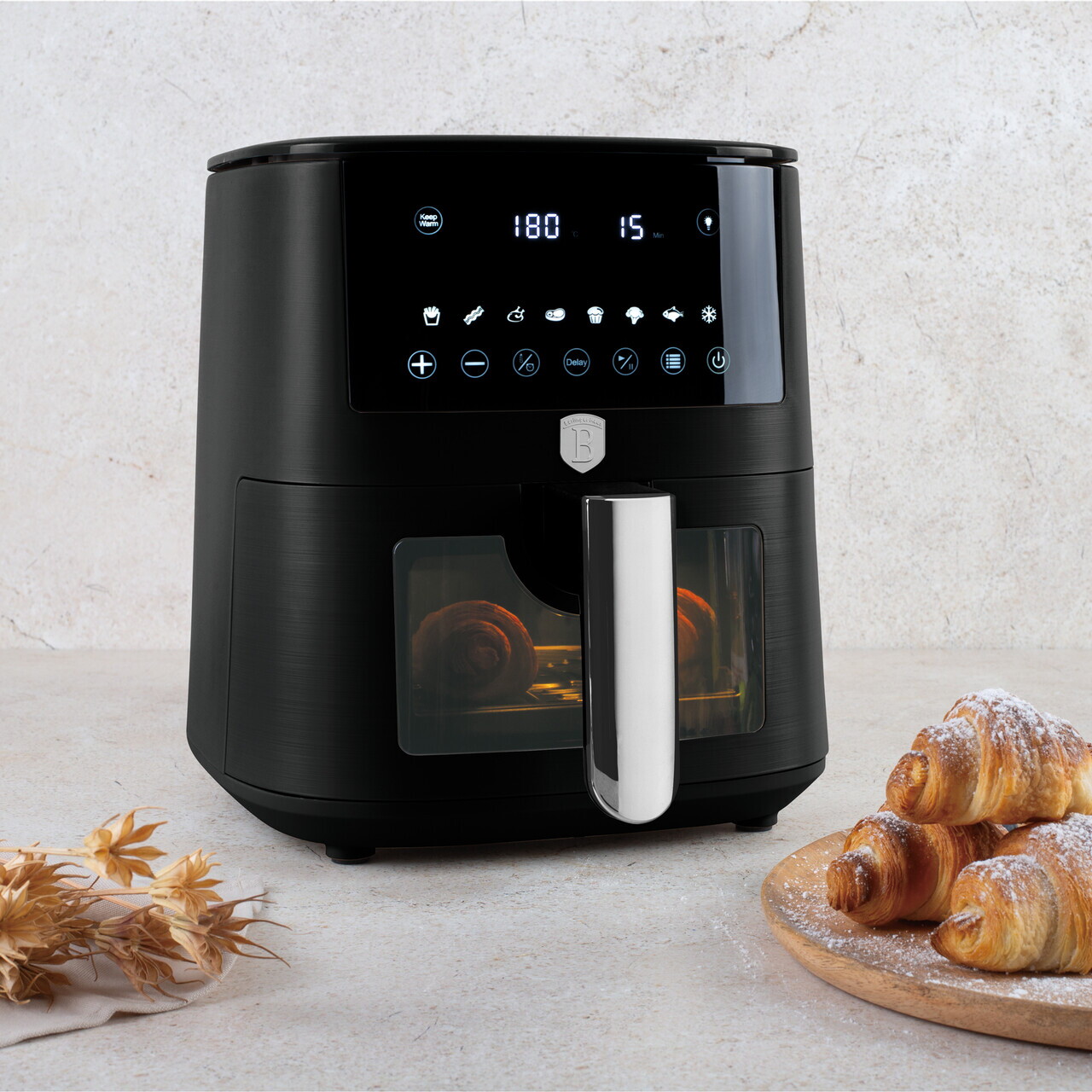 Friteuza cu aer cald si fereastra Berlinger Haus, Matte Black, 5 L, 1400W, negru mat - imagine 6