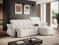 Coltar extensibil dreapta 3 locuri ELTAP, Beneth, 301x185x115 cm, lemn/poliester, alb