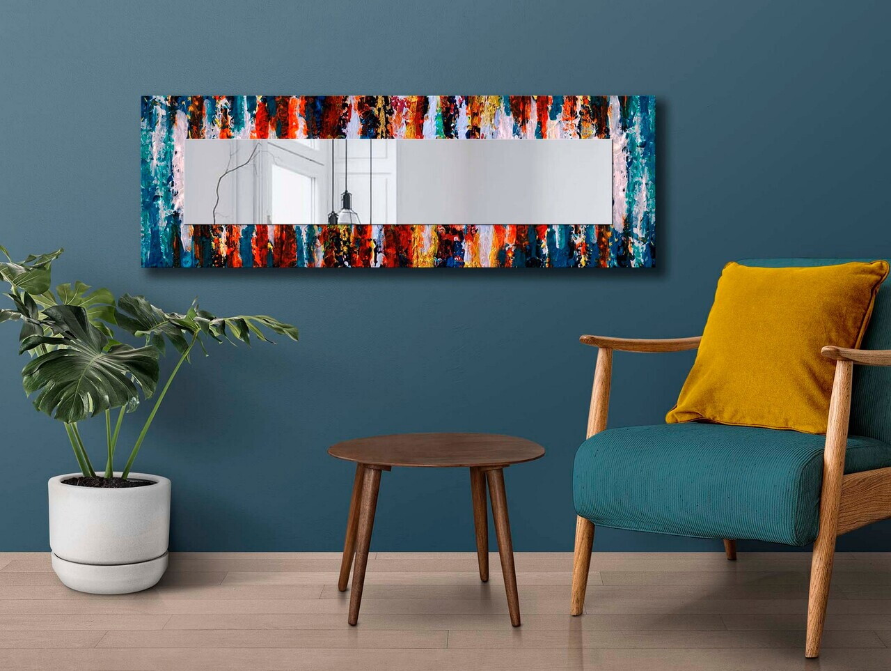Oglinda decorativa, 40120NISMA-026, Dimensiune: 20 x 100 cm, Multicolor