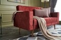 Canapea extensibila Dublin, Balcab Home, 2 locuri, 150x75x90 cm, lemn, rosu