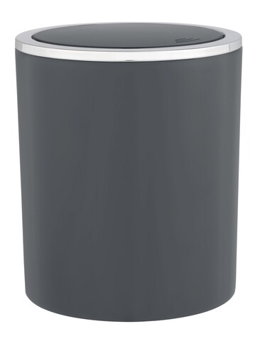 Cos de gunoi cu capac batant, wenko, inca, 2 l, 14 x 16.8 x 14 cm, plastic, antracit
