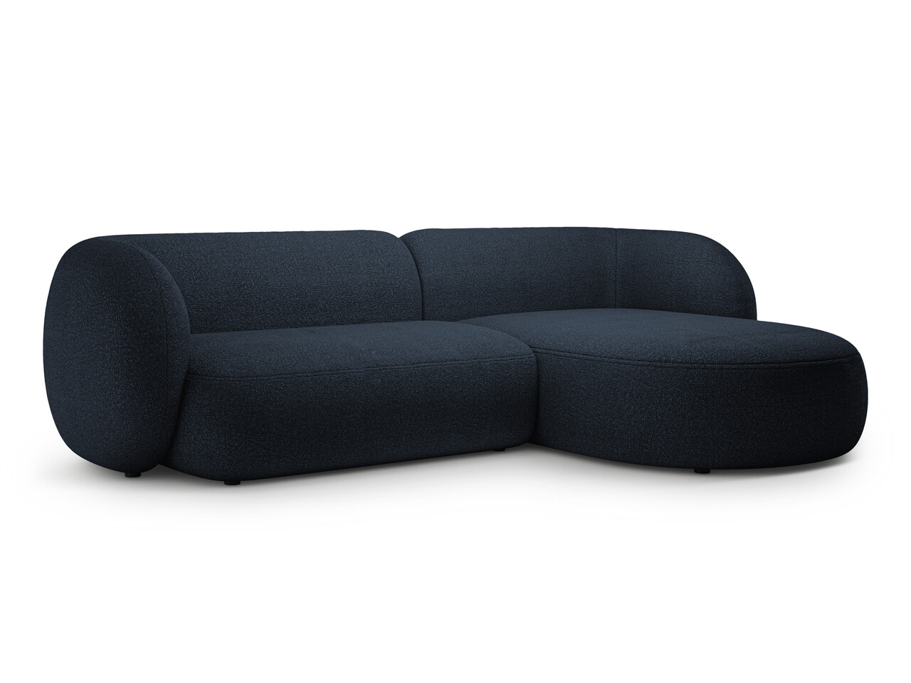 Coltar dreapta 3 locuri, Kate, Micadoni, 285x176x76 cm, tesatura boucle, albastru inchis - 1 | YEO