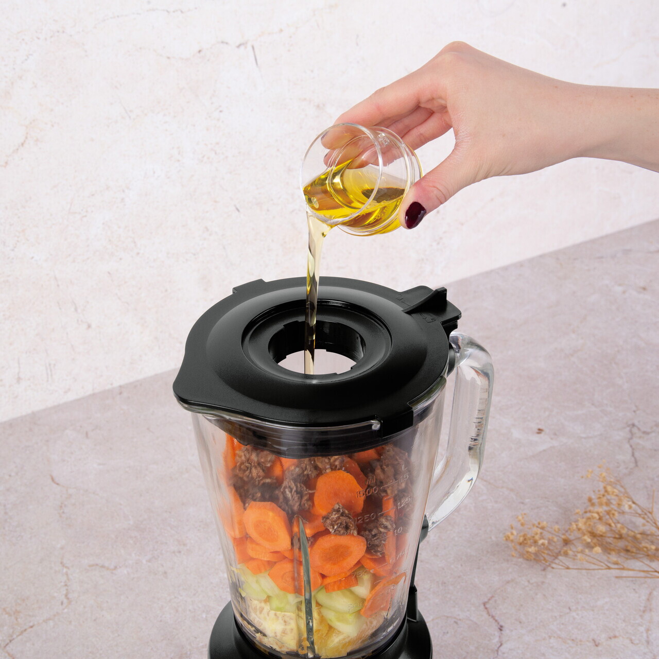 Blender de masa Berlinger Haus, Carbon Pro, 1000W, 1.5 L, inox/sticla/plastic, gri inchis/transparent - imagine 8