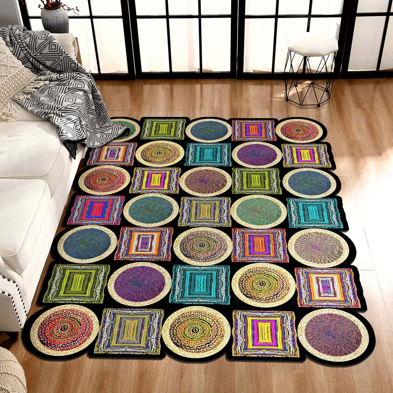 Covor Hmnt959 100x150 cm Poliester Multicolor
