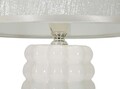 Lampa de masa Lace, Mauro Ferretti, 1 x E14, 40W, 23x33 cm, ceramica/fier, alb/argintiu