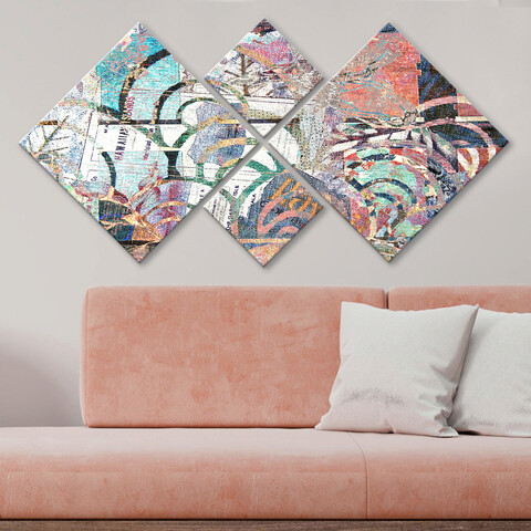 Set 4 tablouri decorative, 4mdf64894144, mdf, imprimat uv, multicolor
